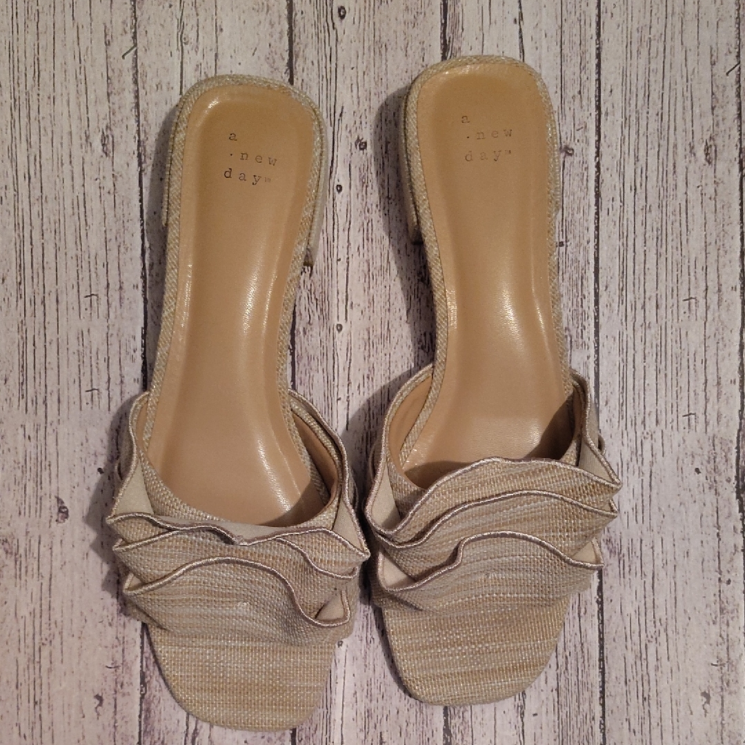 A New Day Women's Beige Ruffle Sandals
